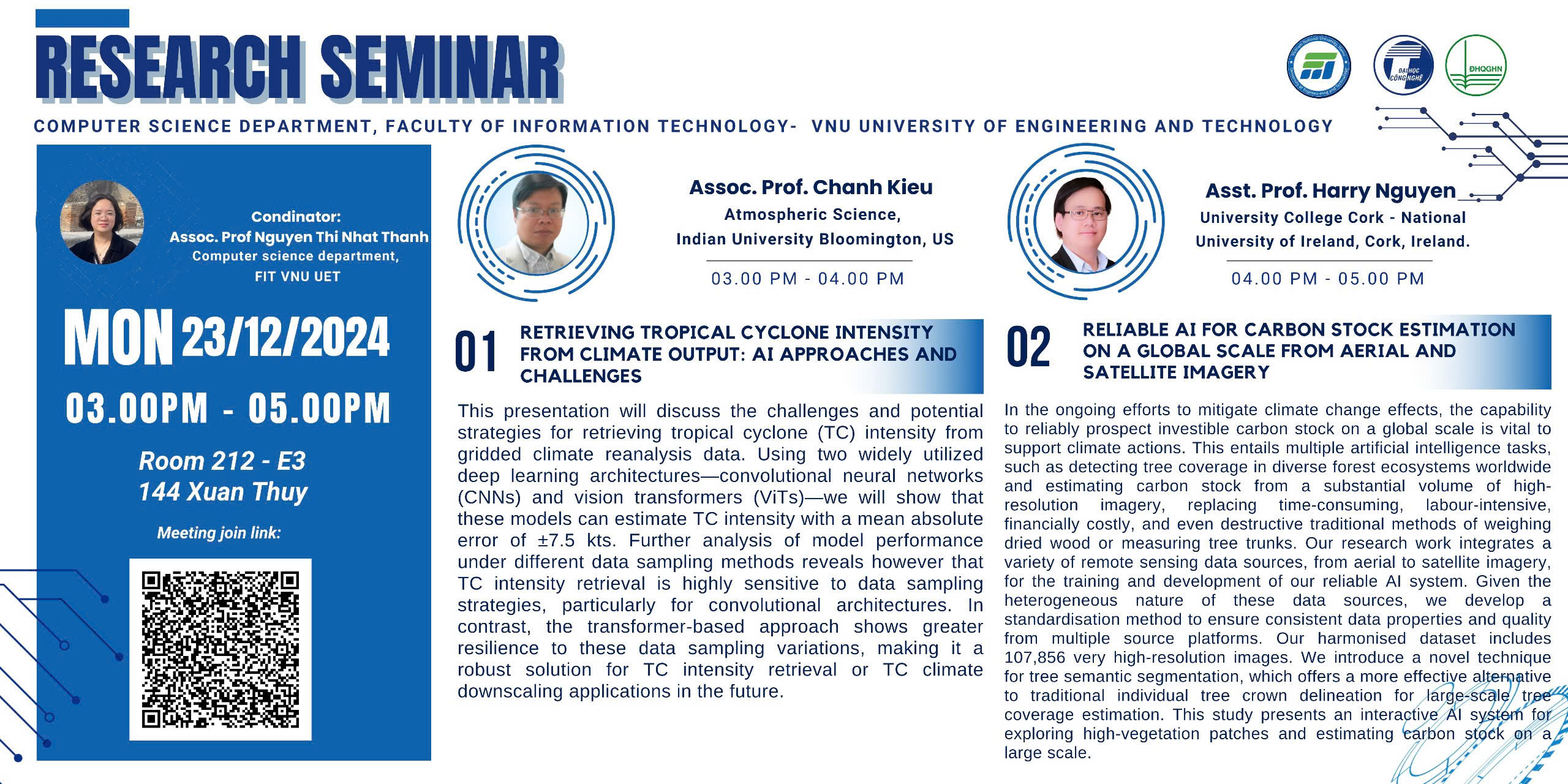 Hội Thảo Khoa Học Định Kỳ, Bộ Môn Khoa Học Máy Tính (Khoa CNTT), Trường Đại Học Công Nghệ